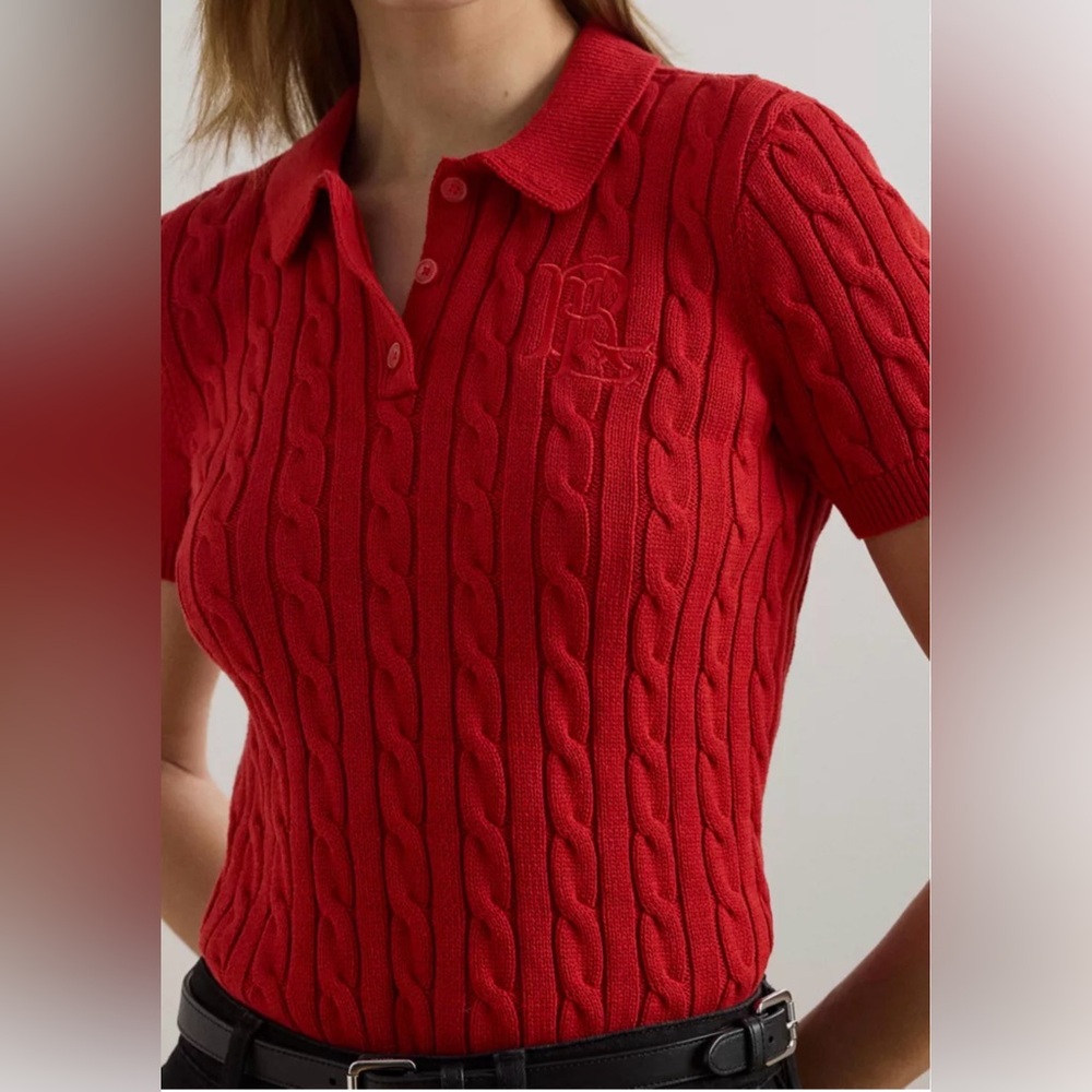 Ralph Lauren Red Knit Polo Shirt